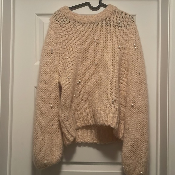 Wilfred Le Fou Alapaca Blend Pearl Crew Neck Sweater - Size L - Picture 4 of 5